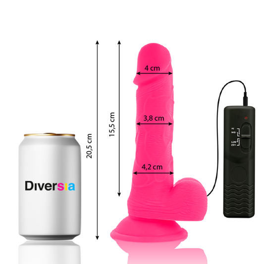 DIVERSIA - JOUSTAVA VÄRÄILEVÄ DILDO VAALEANPUNAINEN 20,5 CM -O- 4,2 CM