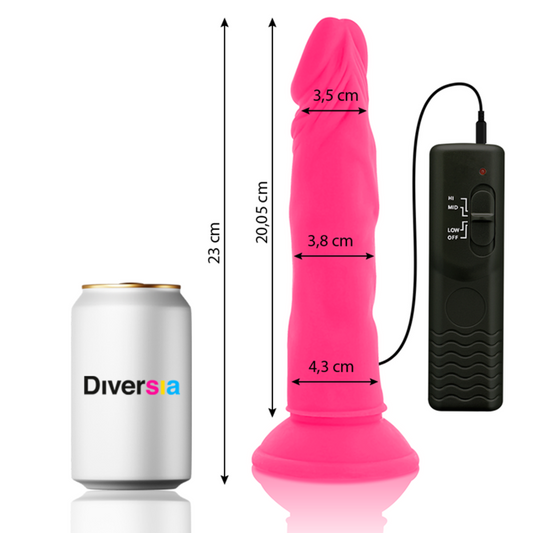DIVERSIA - JOUSTAVA VÄRÄILEVÄ DILDO VAALEANPUNAINEN 23 CM -O- 4,3 CM