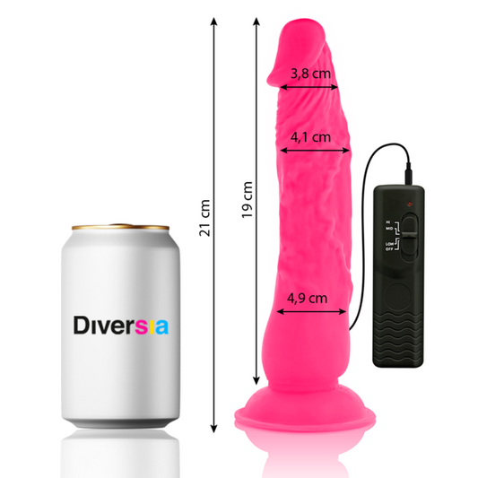 DIVERSIA - JOUSTAVA VÄRÄILEVÄ DILDO VAALEANPUNAINEN 21 CM -O- 4,9 CM