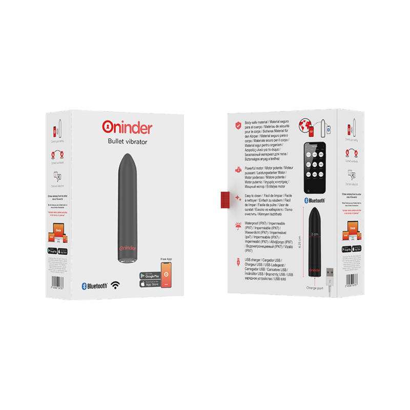 ONINDER - BERLIN BULLET VIBRATOR MUSTA 9 TILAA 8,5 X 2 CM - ILMAINEN SOVELLUS