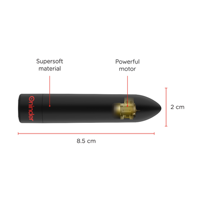 ONINDER - BERLIN BULLET VIBRATOR MUSTA 9 TILAA 8,5 X 2 CM - ILMAINEN SOVELLUS