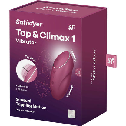 SATISFYER - TAP &amp; CLIMAX 1 -LAY-ON-VIBRAATTORI PUNAINEN