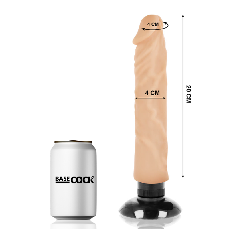 Basecock - Realistinen vibraattori 2-1 lihaa 20 cm -O- 4 cm