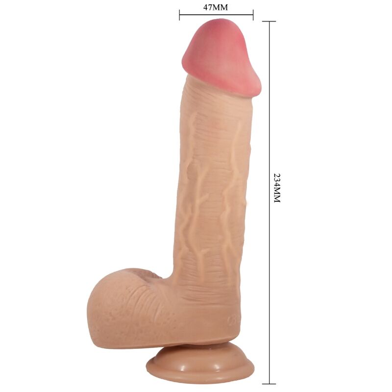 PRETTY LOVE - GLIDANDE HUDSERIE REALISTISK DILDO MED GLIDANDE HUD SUGKOPPSKÖTT 23,4 CM