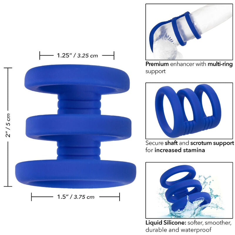 CALEXOTICS - ADMIRAL TRIPLE COCK CAGE SININEN