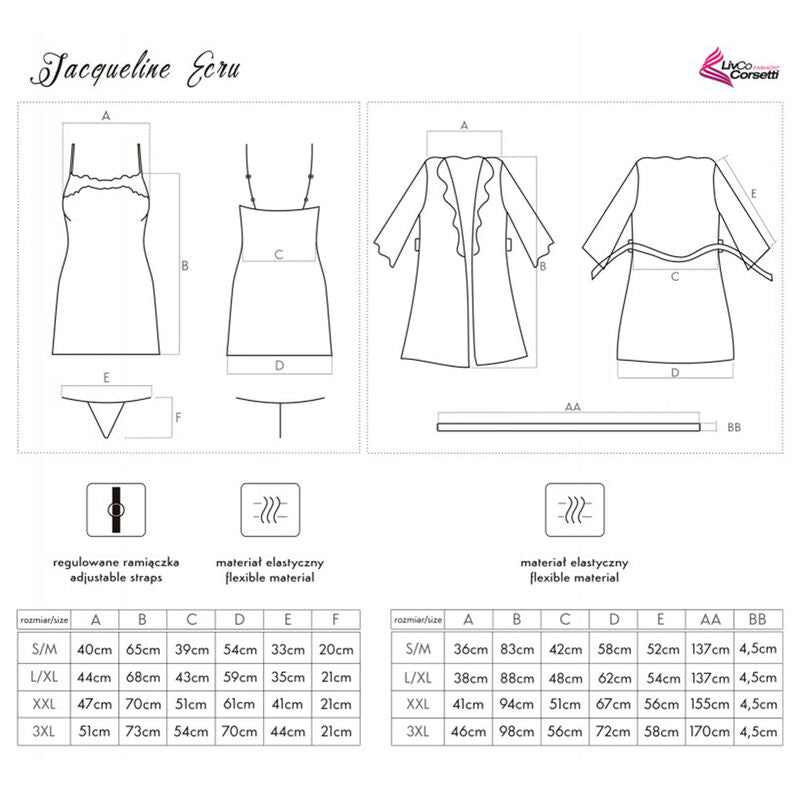 LIVCO CORSETTI FASHION - JACQUELINE LC 90249 KYLPYMEKKI + PAITA + ALUSHOUSUT, VÄRI S/M