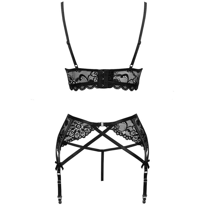 LIVCO CORSETTI FASHION - MORIDAM LC 90552 BRA + sukkanauhavyö + PANTY NEGRO