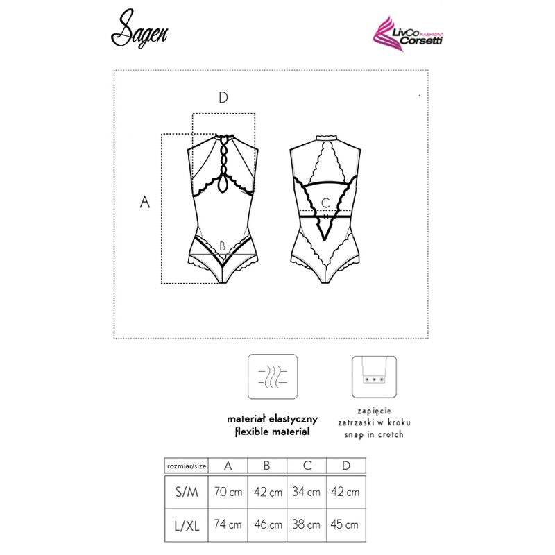 LIVCO CORSETTI FASHION - SAGEN LC 90694 BODY MUSTA L/XL