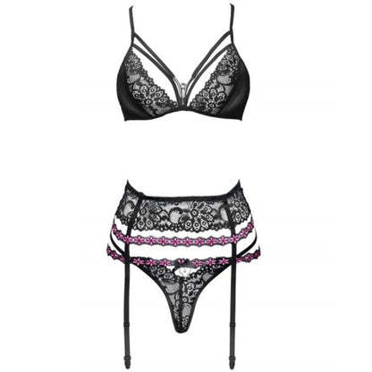 LIVCO CORSETTI FASHION - SNEHANA LC 90443 RINTALIIVIT + SUKKAHOLKKI + ALUSHUKKAHOUSUT MUSTA