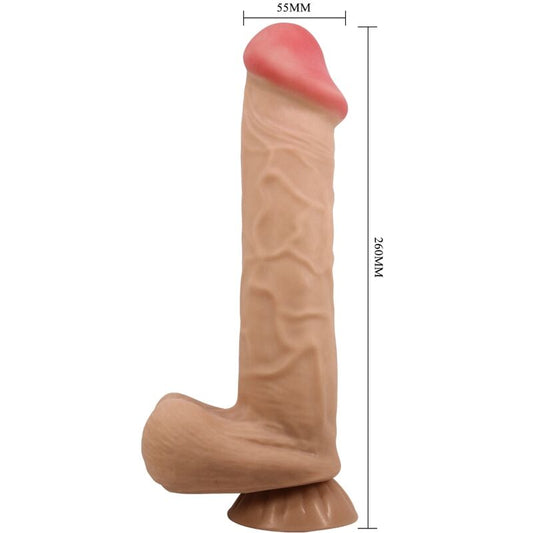 PRETTY LOVE - LIUKUVAN IHON SARJA REALISTINEN DILDO LIUKUVALLA IMUKUPILLA, IHON PITUUDELLA 26 CM