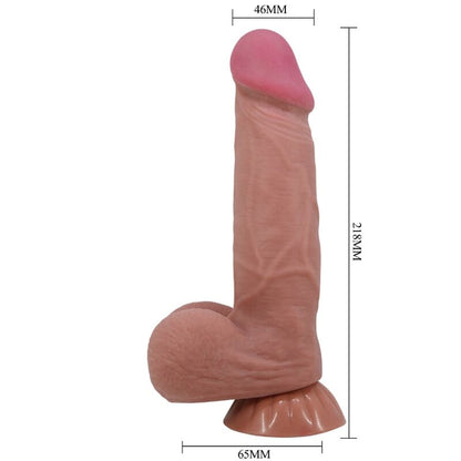 PRETTY LOVE - LIUKUVALLA VARUSTETTU REALISTINEN DILDO LIUKUVALLA RUSKEALLÄ IMUKUPILLA 21,8 CM