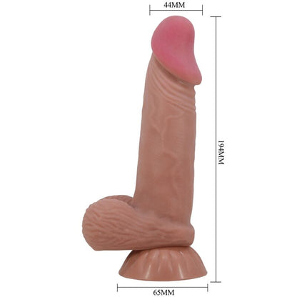PRETTY LOVE - LIUKUVALLA VARUSTETTU REALISTINEN DILDO LIUKUVALLA RUSKEALLÄ IMUKUPILLA 19,4 CM