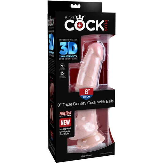 KING COCK - KOLMOISTIHEYDEN DILDO 18,4 CM