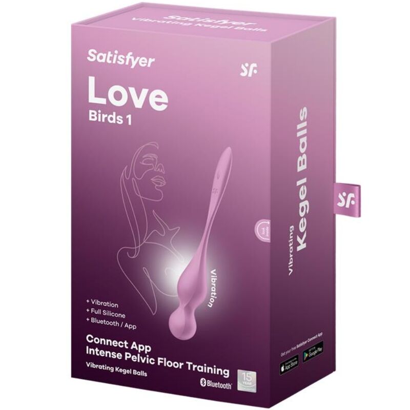 SATISFYER - LOVE BIRDS VÄRISEVÄT KEGEL-KUULAT VAALEANPUNAINEN
