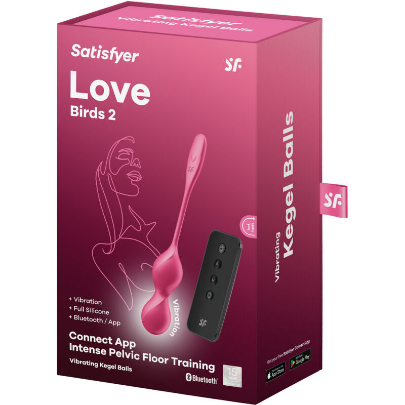 SATISFYER - LOVE BIRDS 2 VÄRISEVÄÄ KEGEL-PALLOA + ILMAINEN SOVELLUS
