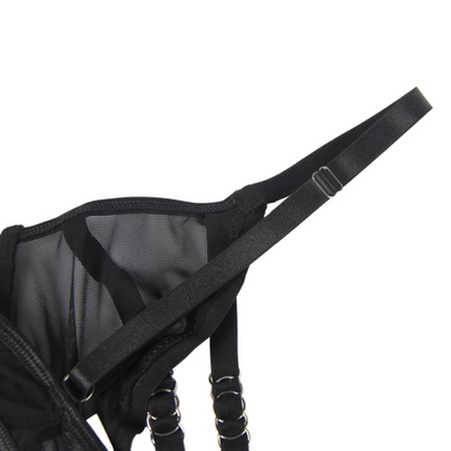 SUBBLIME - KAKSIOSAINEN LÄPINÄKYVIEN RINTALIIVIEN JA S/M-SUORATUIDEN SETI