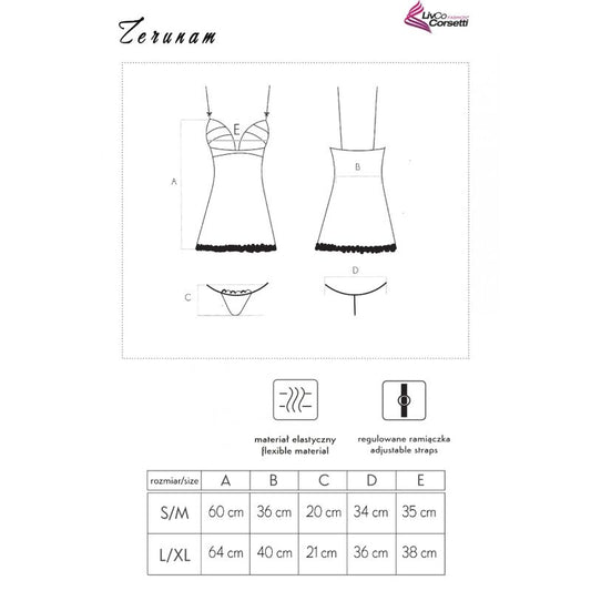 LIVCO CORSETTI FASHION - ZERUNAM-SETTI BABYDOLL + MUSTAT STRINGIT