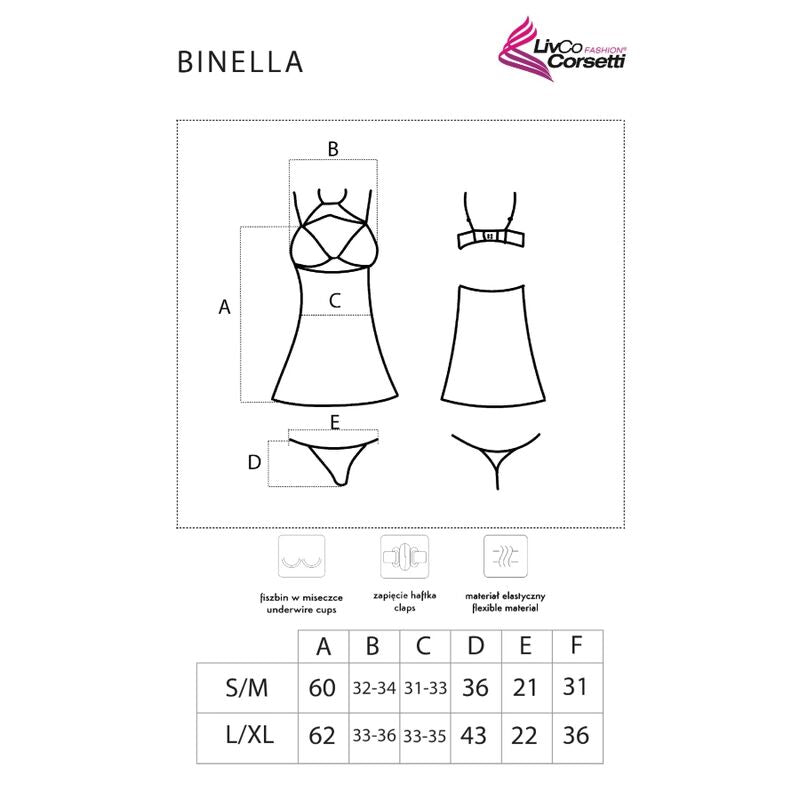 LIVCO CORSETTI FASHION - BINELLA-SETTI BABYDOLL + THONG MUSTA