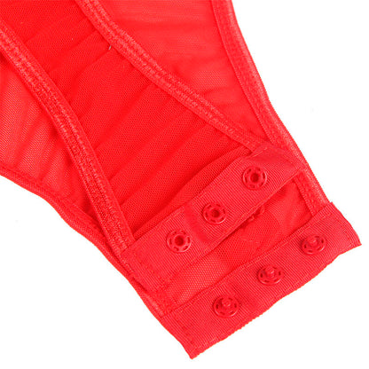 SUBBLIME - TEDDY WITH GARTER STRAP DETAIL CHEST RED L/XL