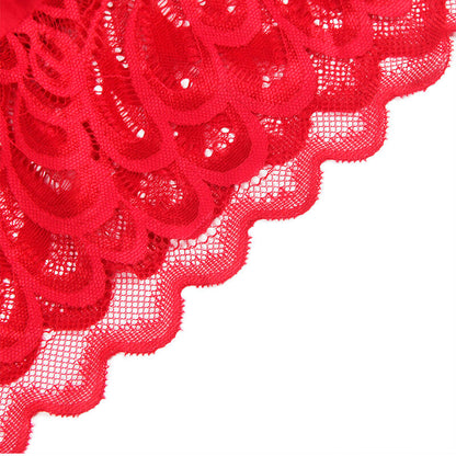 SUBBLIME - SATIININEN BABYDOLL-NUKKE PITSIKORISTEELLA PUNAINEN L/XL