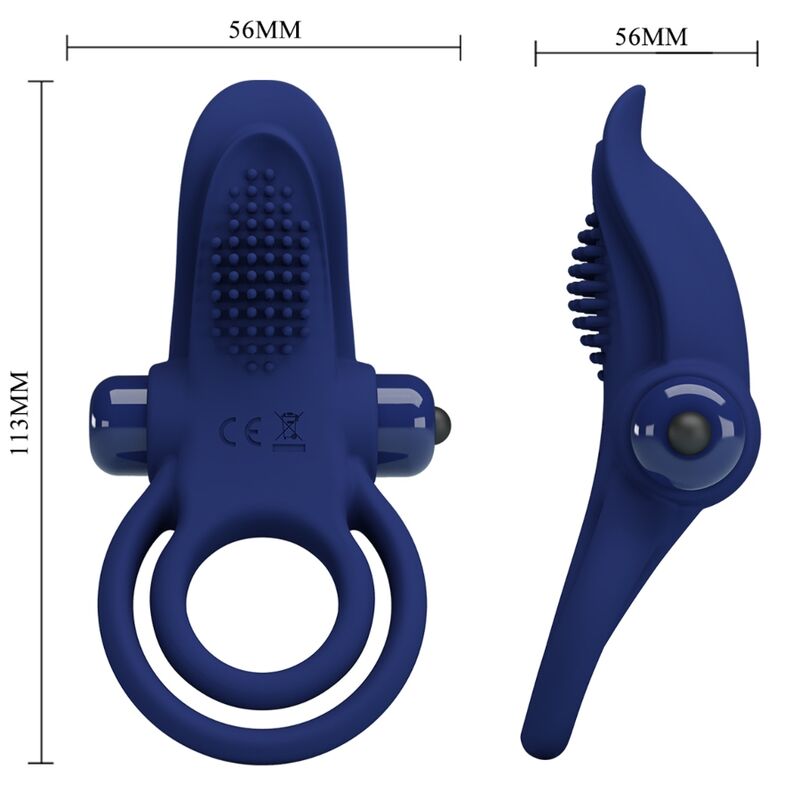 KAUNIS RAKKAUDEN MUKANA - BRONSON KAKSOISORMUS VÄRIMÄLLÄ SININEN