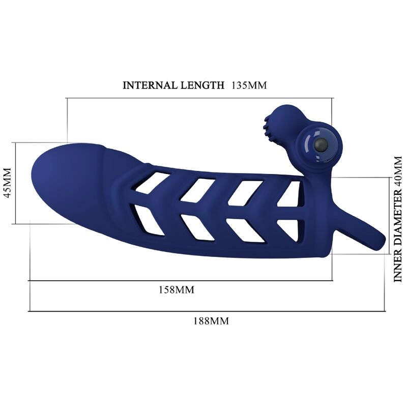 PRETTY LOVE - ALTAF-VIBRAATTORENGAS SILIKONITUOPELLA SININEN