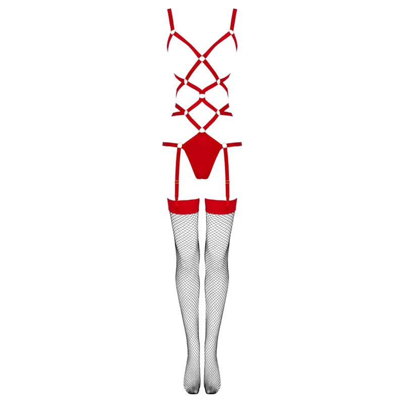 LIVCO CORSETTI FASHION - THIARA LC 20213 BODY + SUKKAHOUSUT PUNAINEN L/XL