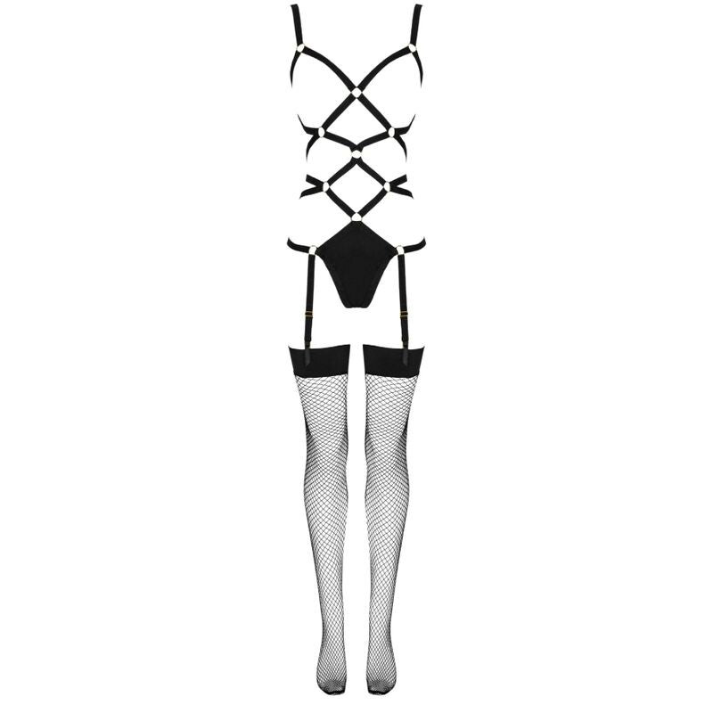 LIVCO CORSETTI FASHION - THIARA LC 20213 BODY + SUKKAHOUSUT MUSTA L/XL