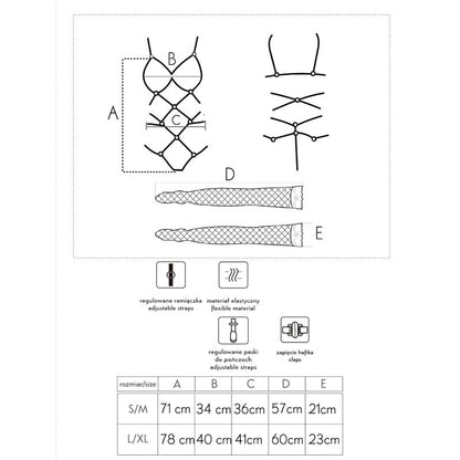 LIVCO CORSETTI FASHION - THIARA LC 20213 BODY + SUKKAHOUSUT MUSTA L/XL