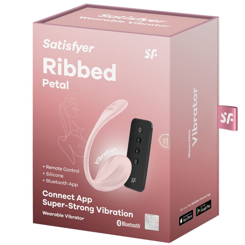 SATISFYER - RIBBED PETAL -KAUKOSÄÄDIN G-PISTESTIMULAATTORI, ROSE, ILMAINEN SOVELLUS