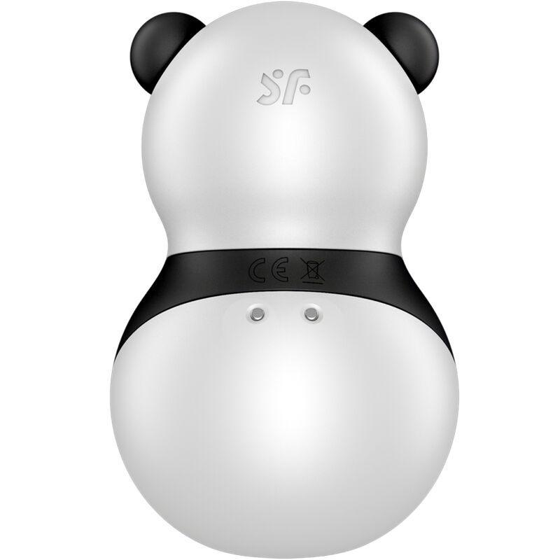 SATISFYER - POCKET PANDA -STIMULAATTORI JA VIBRAATORI MUSTAVALKOINEN