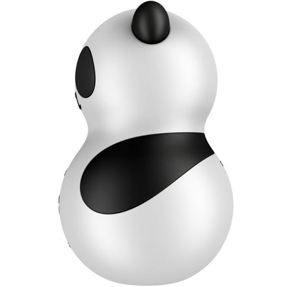 SATISFYER - POCKET PANDA -STIMULAATTORI JA VIBRAATORI MUSTAVALKOINEN