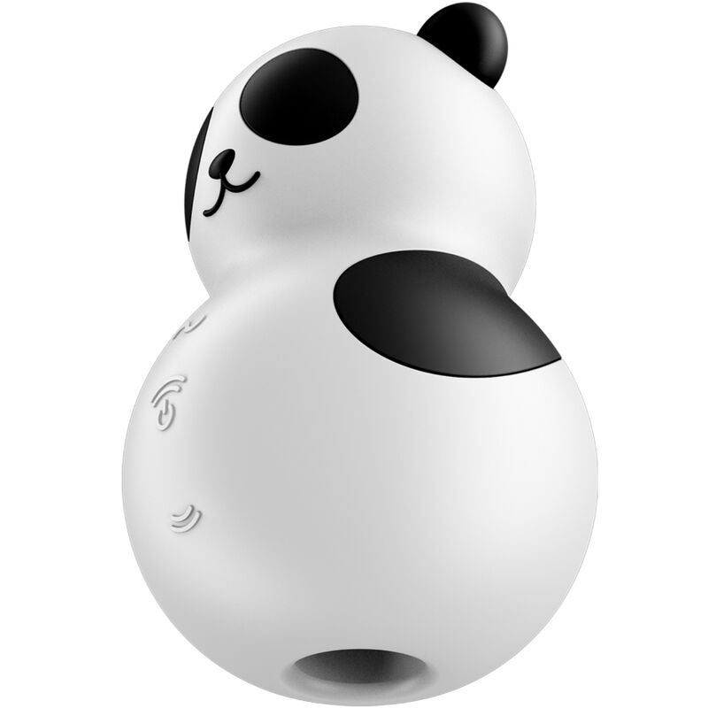 SATISFYER - POCKET PANDA -STIMULAATTORI JA VIBRAATORI MUSTAVALKOINEN