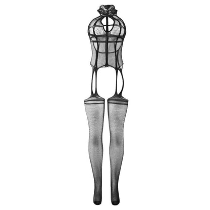 SUBBLIME - 951986 Verkkosukkahousut haarattomalla aukolla, painatuksella kaulassa, musta, yksi koko