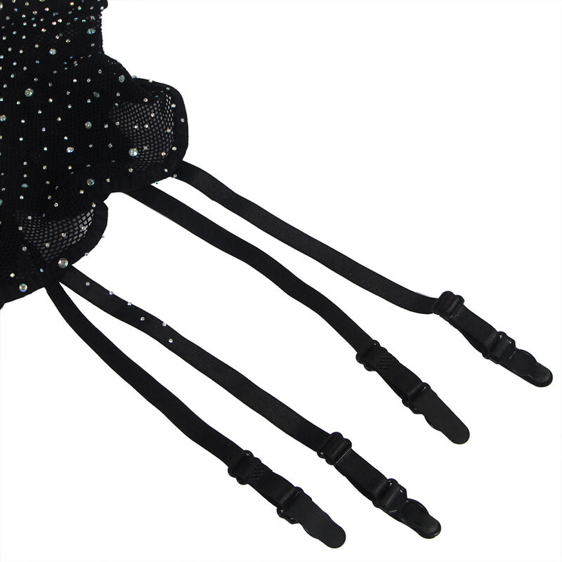 SUBBLIME - 952174 Verkkosukkahousut hansikoilla ja timanteilla, musta, yksi koko