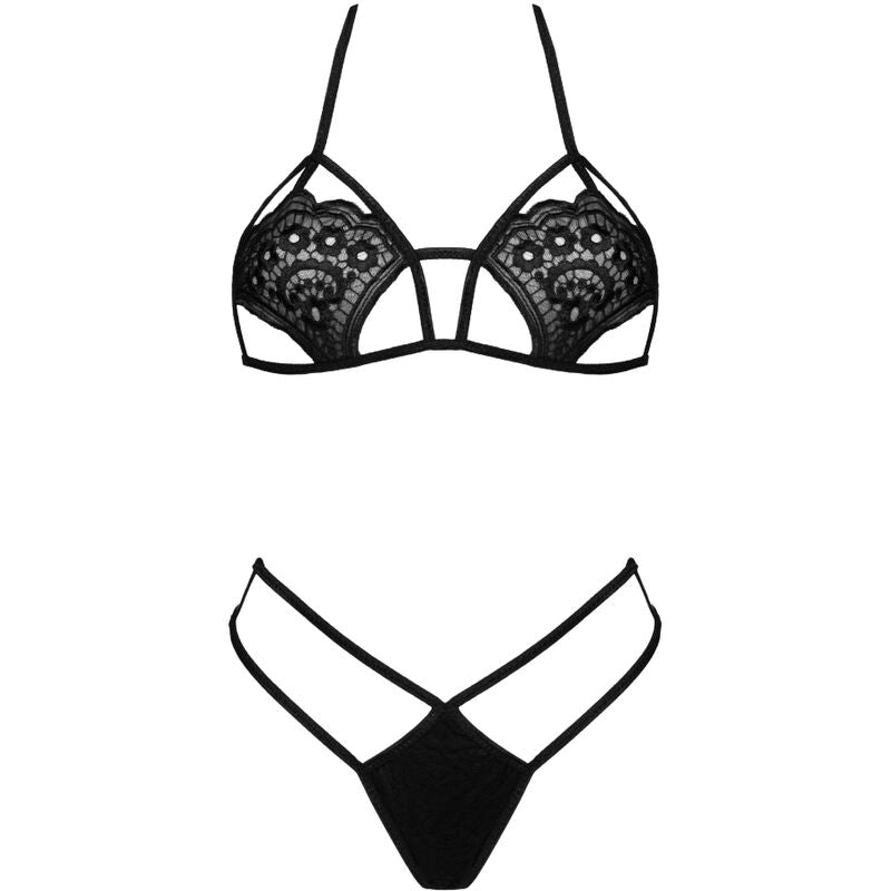 LIVCO CORSETTI FASHION - JIMENA LC 20216 RINTALIIVIT + STRINGIT MUSTA YKSI KOKO