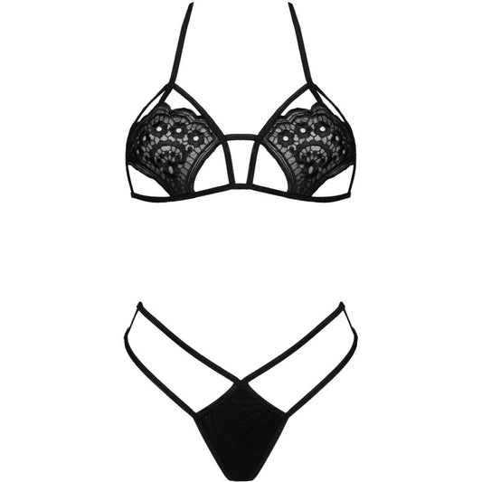 LIVCO CORSETTI FASHION - JIMENA LC 20216 RINTALIIVIT + STRINGIT MUSTA YKSI KOKO