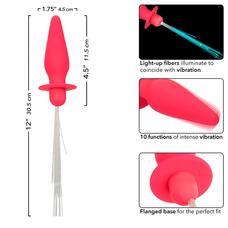 CALEXOTICS - SOUTHERN LIGHT LIGHT UP ANALPLUGG 10 VIBRATIONER SILIKON ROSA