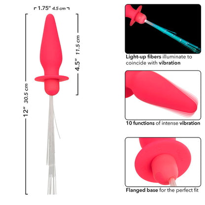 CALEXOTICS - SOUTHERN LIGHT LIGHT UP ANALPLUGG 10 VIBRATIONER SILIKON ROSA