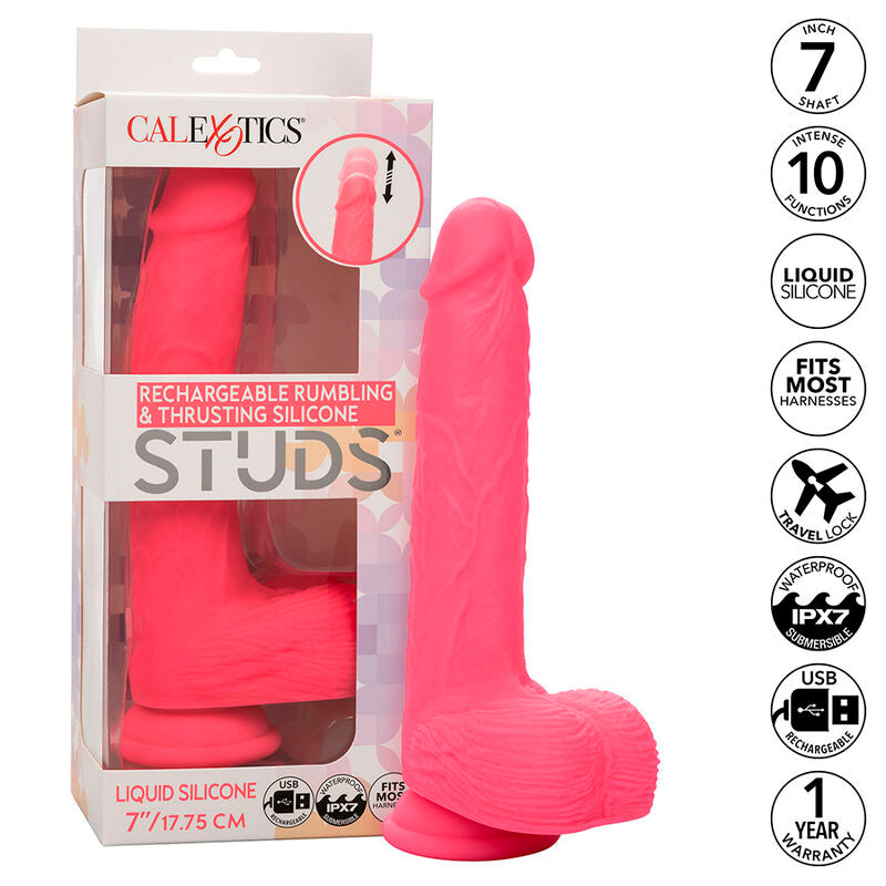 CALEXOTICS - STUDS REALISTISK VIBRATOR 10 VIBRATIONER ROSA