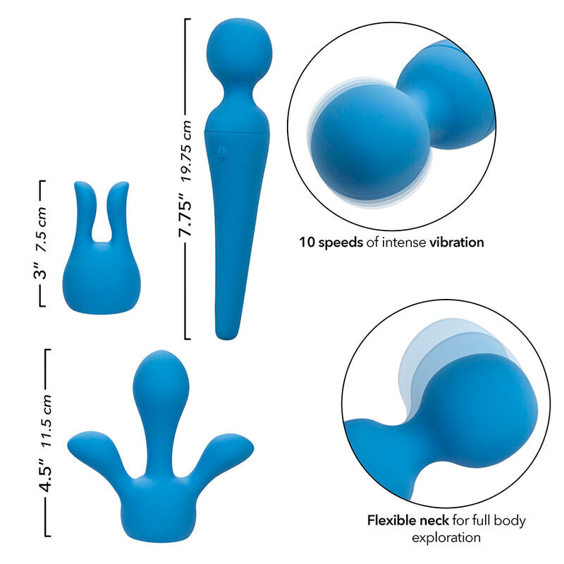 CALEXOTICS - COUTURE-SARJA VIBRAATORISAUVA 10 SININEN TÄRINÄÄ