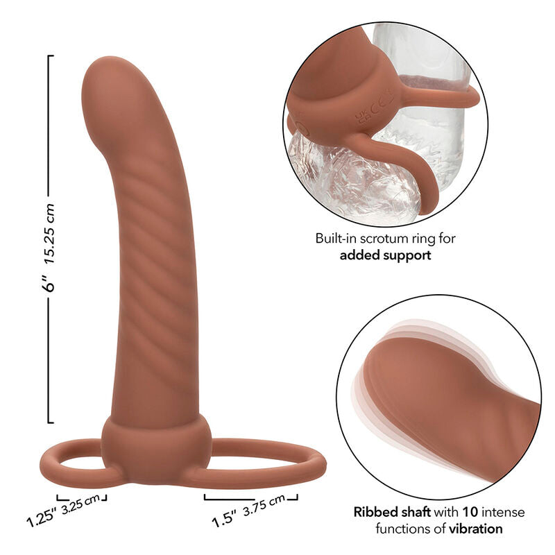 CALEXOTICS - MAXX RIBBED DUAL PENETRATOR 10 VIBRAATIOTA RUSKEA