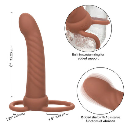 CALEXOTICS - MAXX RIBBED DUAL PENETRATOR 10 VIBRAATIOTA RUSKEA