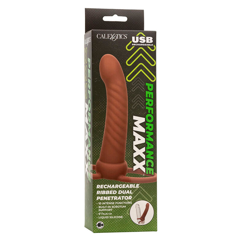 CALEXOTICS - MAXX RIBBED DUAL PENETRATOR 10 VIBRAATIOTA RUSKEA