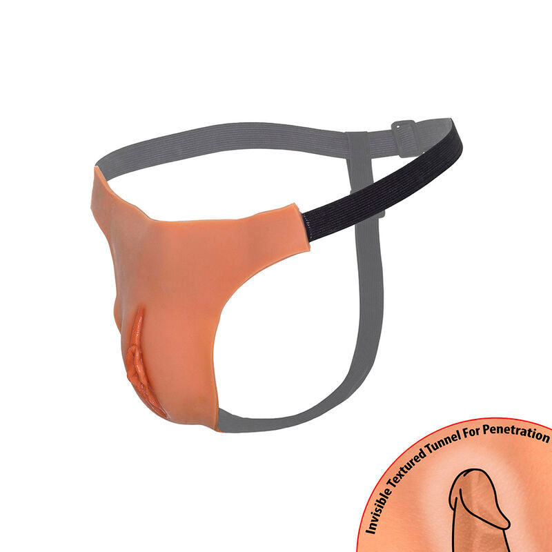 PIILOTETTU HALUN ALTER EGO SÄÄDETTÄVÄ AVOIN VAGINA-STRANGI FLESH