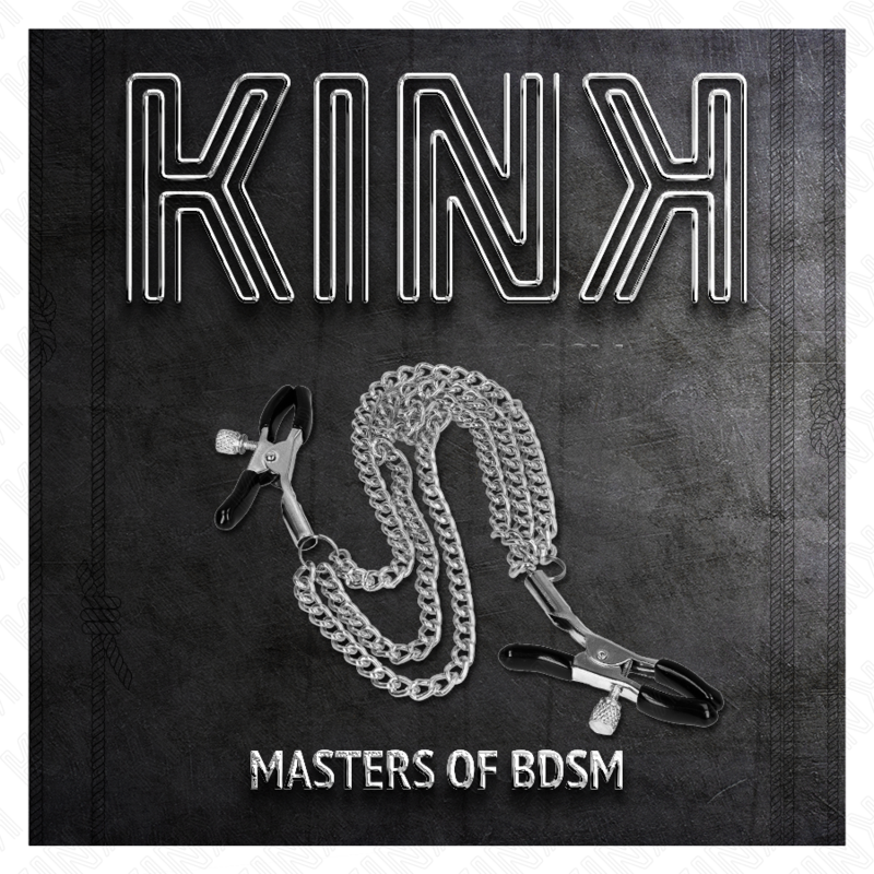 KINK - Nännipuristimien pidikkeet, joissa on 3 ketjua, hopeaa, 20/23/28 cm