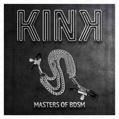 KINK - Nännipuristimien pidikkeet, joissa on 3 ketjua, hopeaa, 20/23/28 cm