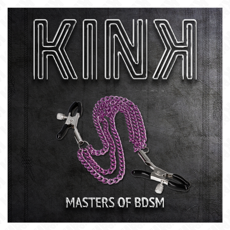 KINK - Nännipuristimien pidikkeet 3 ketjulla, violetit, 20/23/28 cm