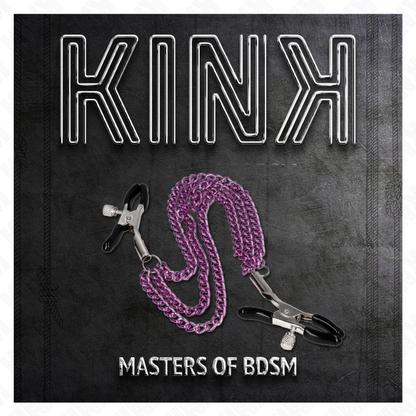 KINK - Nännipuristimien pidikkeet 3 ketjulla, violetit, 20/23/28 cm