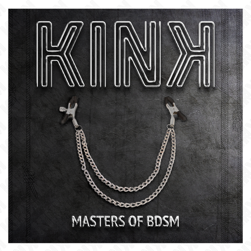 KINK - Nännipuristimet kahdella paksulla ketjulla, hopeaa, 20/23 cm